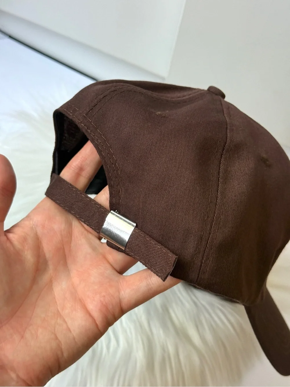 Paris French Embroidered Baseball Cap in Brown New